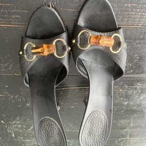 Vintage Gucci leather mules